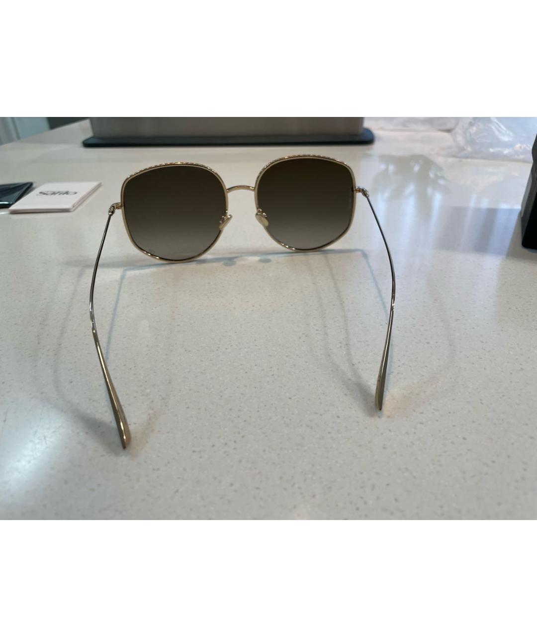 CHRISTIAN DIOR PRE-OWNED Коричневые металлические солнцезащитные очки, фото 8