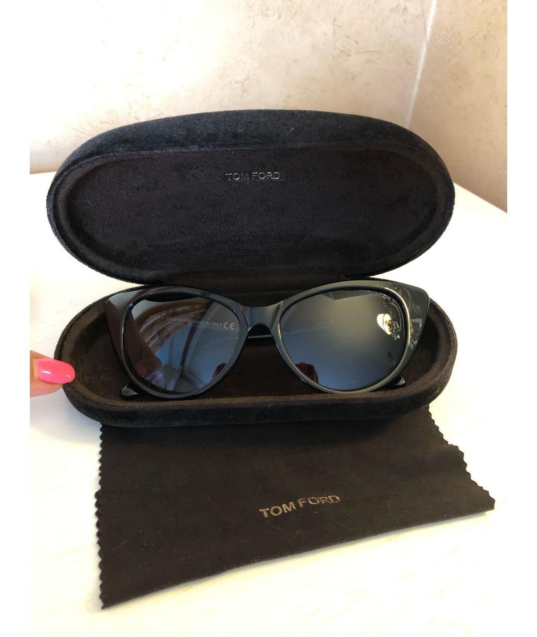 TOM FORD Черные пластиковые солнцезащитные очки, фото 3