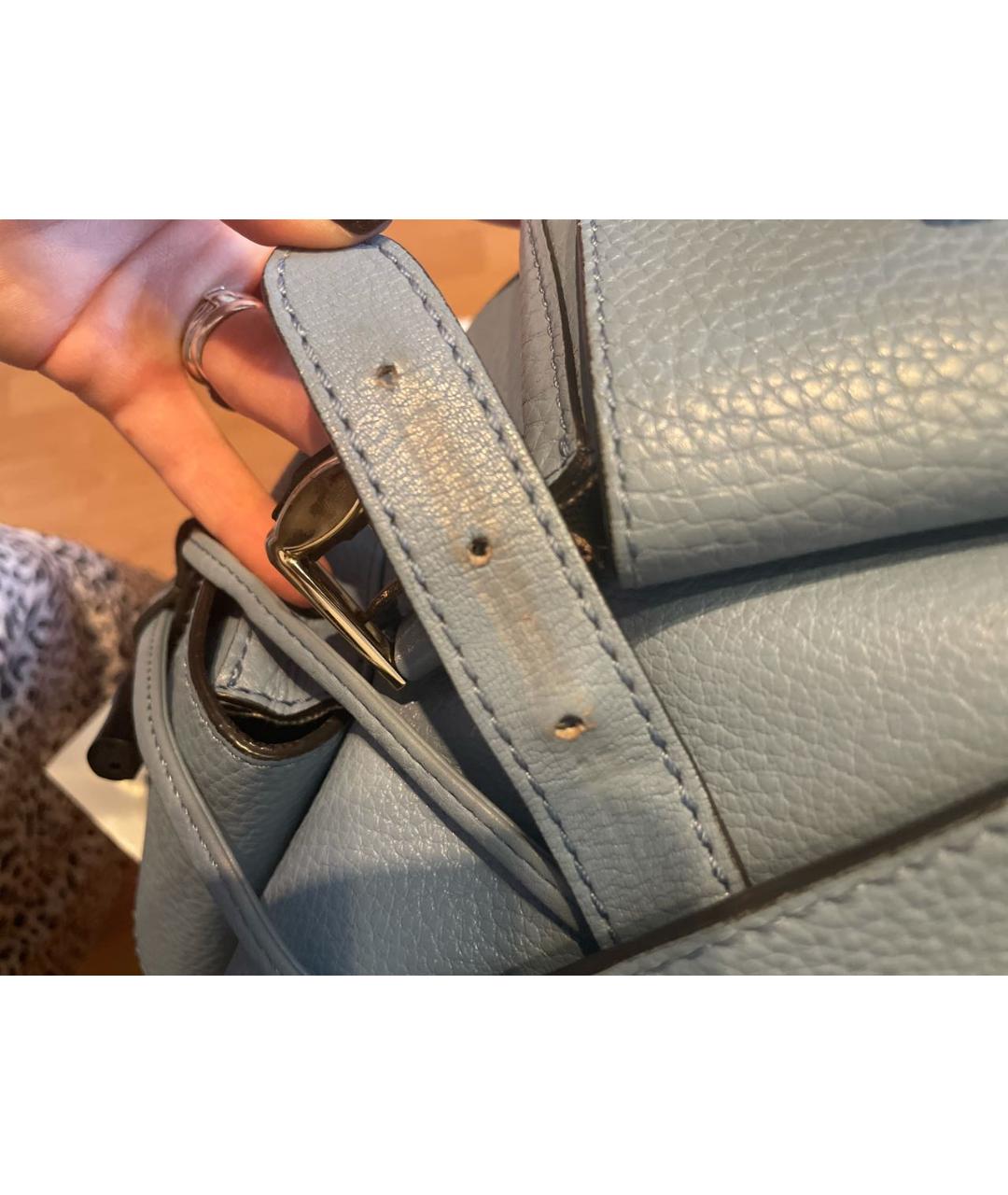 GUCCI Голубой кожаный рюкзак, фото 5