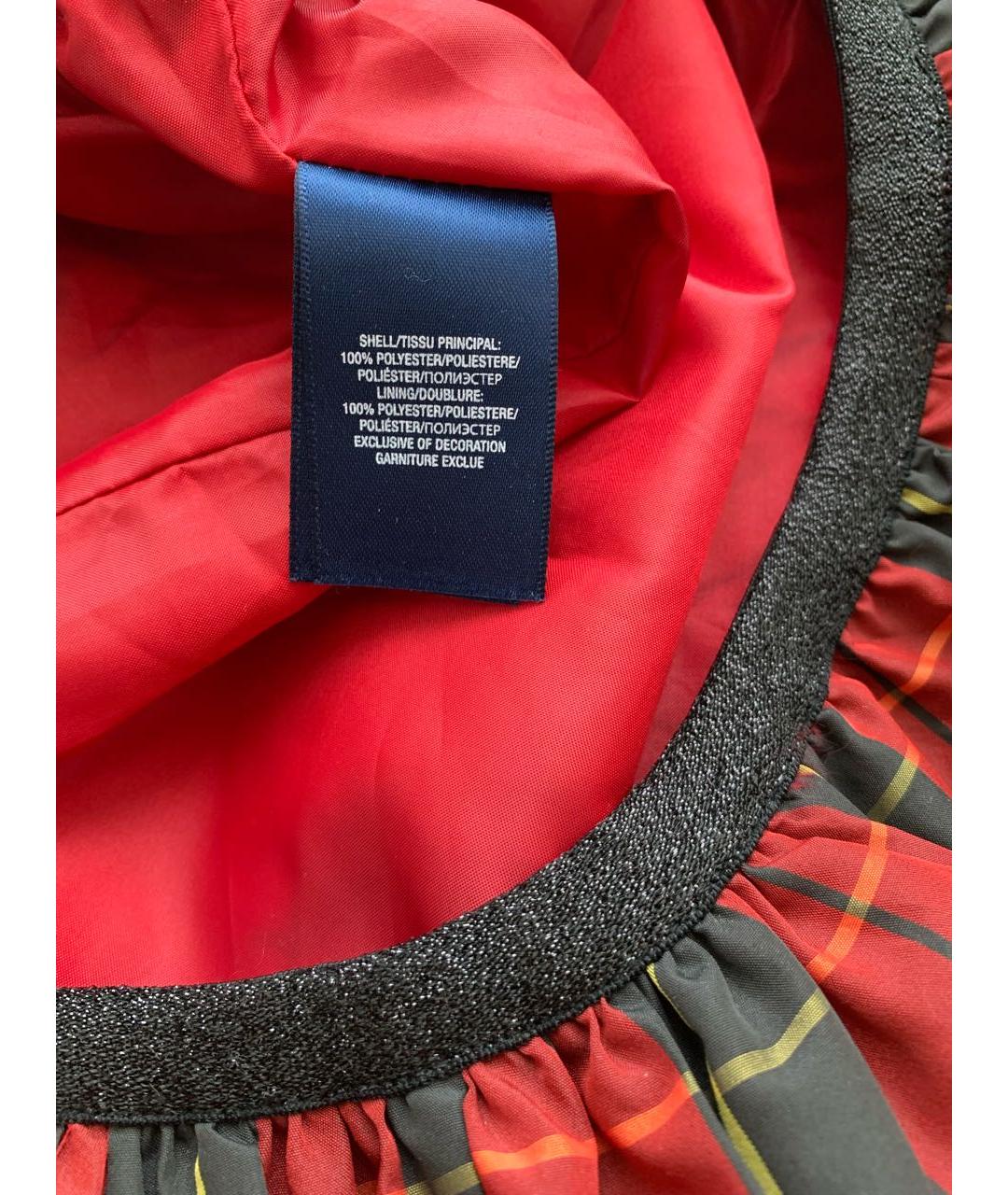 POLO RALPH LAUREN Красная полиэстеровая юбка, фото 5
