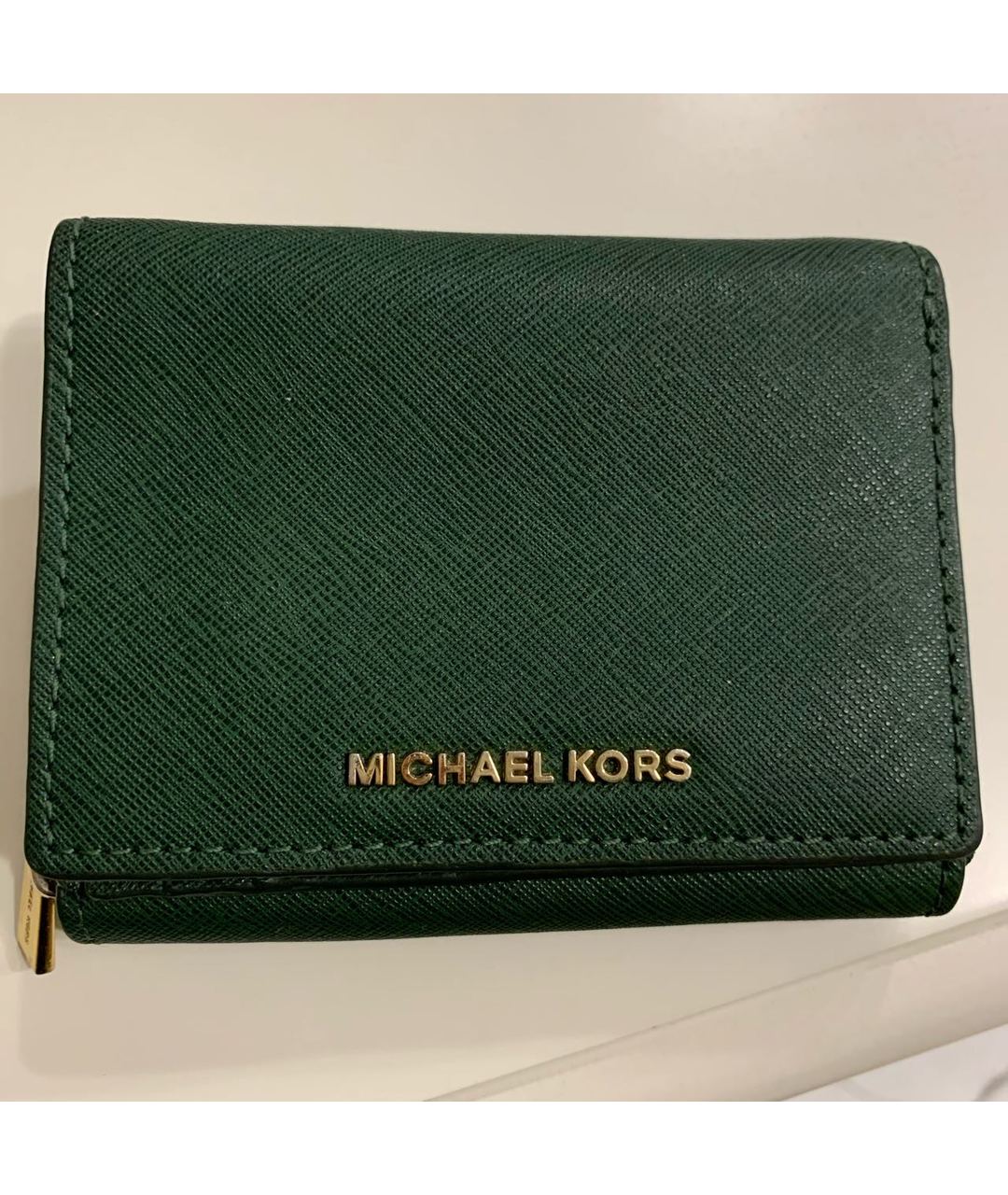 MICHAEL KORS Зеленый кожаный кошелек, фото 6