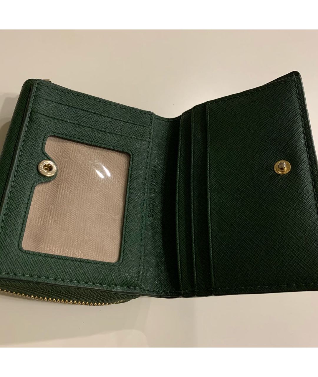 MICHAEL KORS Зеленый кожаный кошелек, фото 4