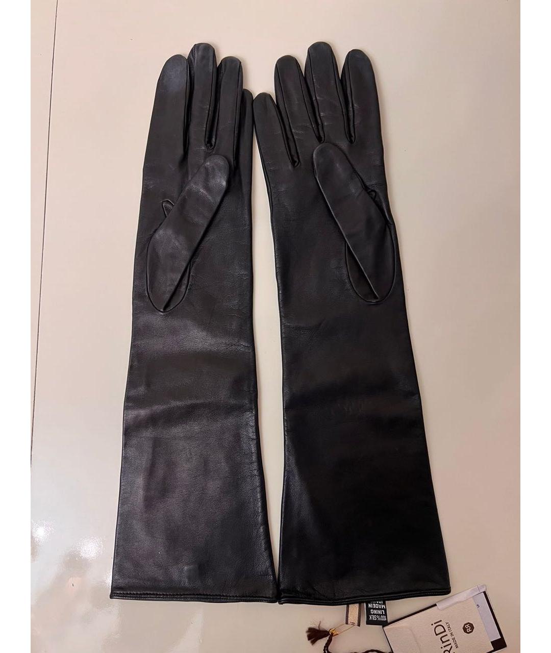 RINDI Черные кожаные перчатки, фото 2