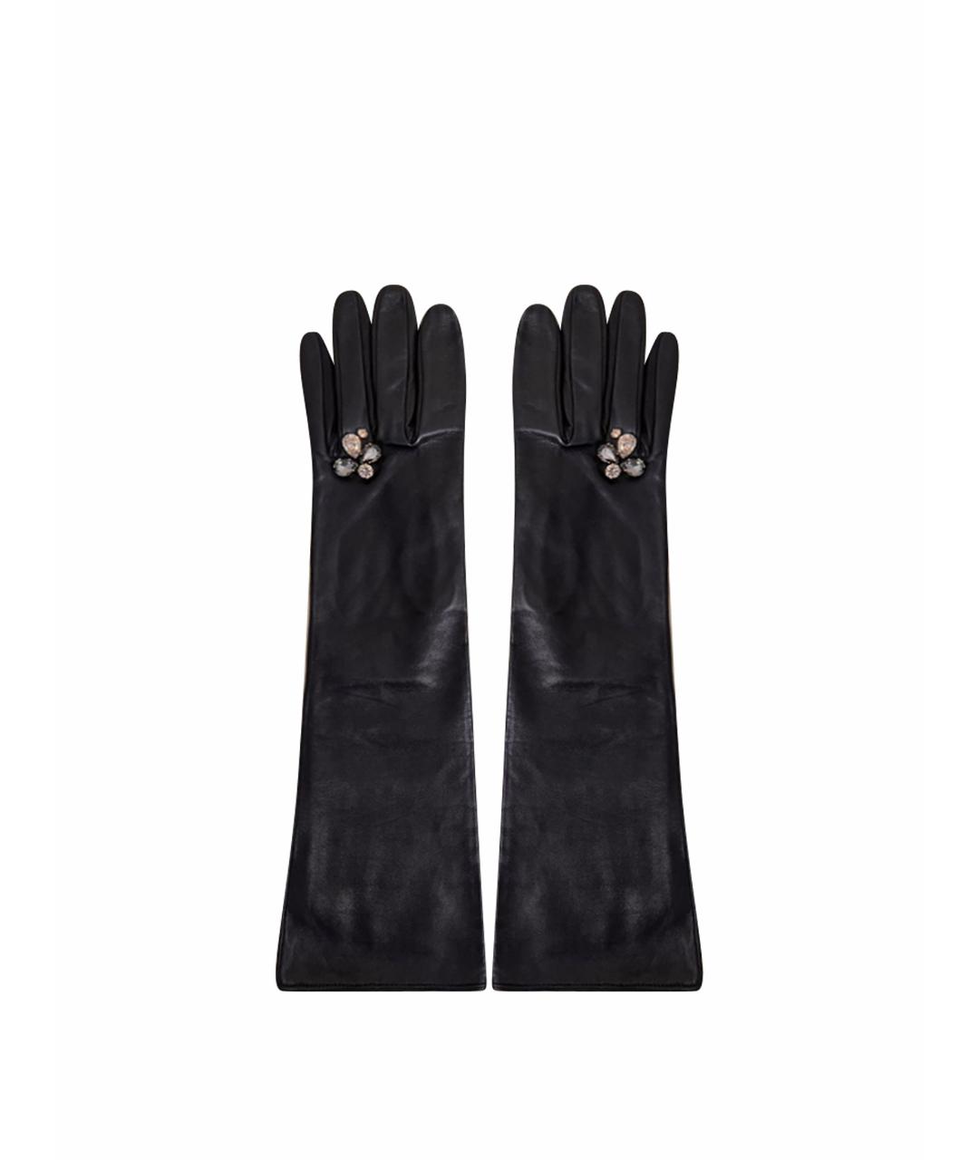 RINDI Черные кожаные перчатки, фото 1