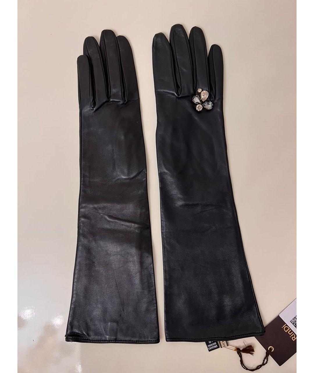 RINDI Черные кожаные перчатки, фото 5