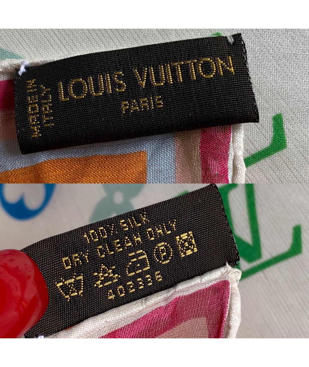 LOUIS VUITTON PRE-OWNED Мульти шелковый шарф, фото 6