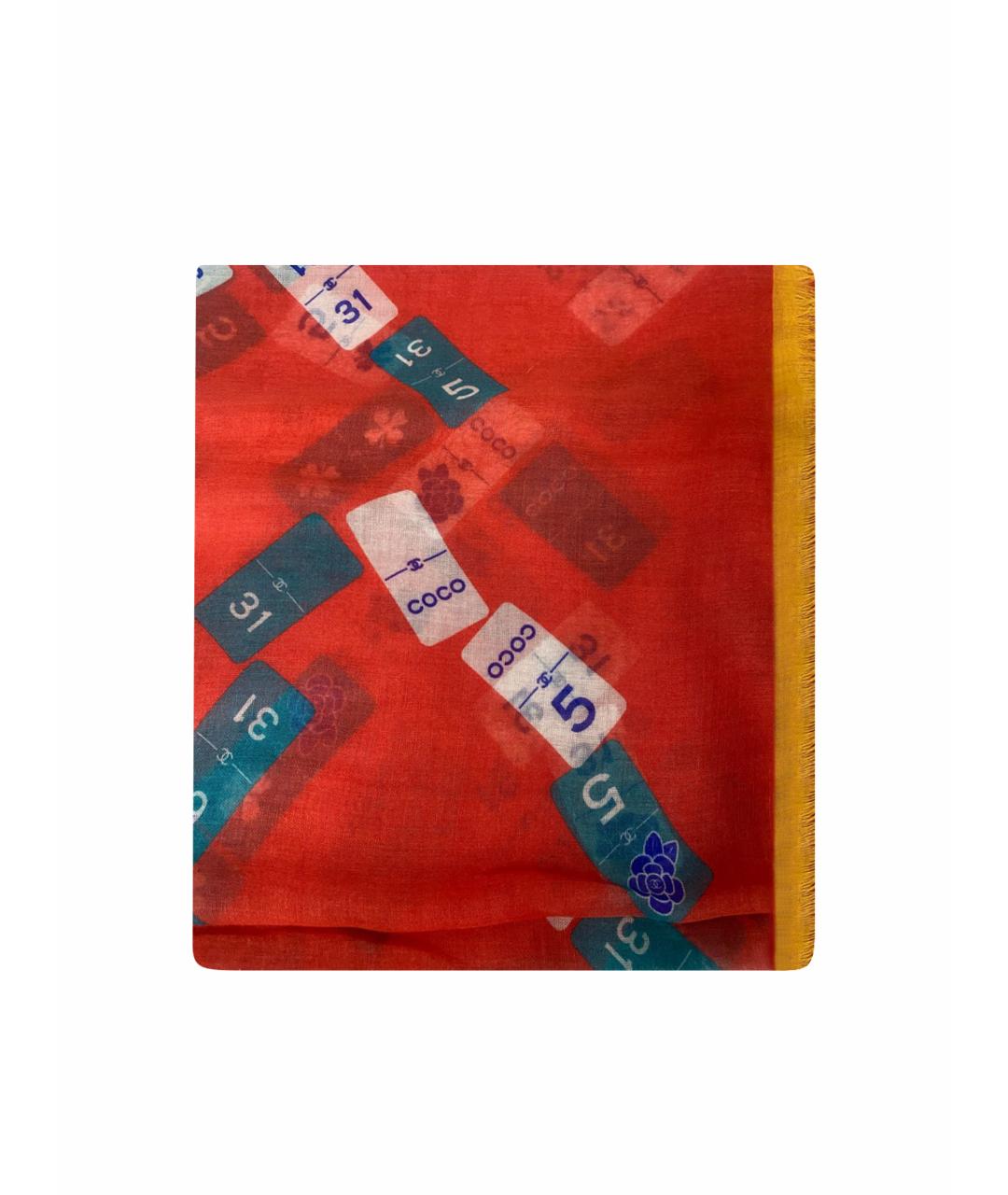 CHANEL PRE-OWNED Красный кашемировый шарф, фото 1