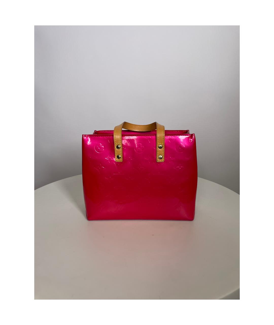 LOUIS VUITTON Розовая сумка с короткими ручками из лакированной кожи, фото 5