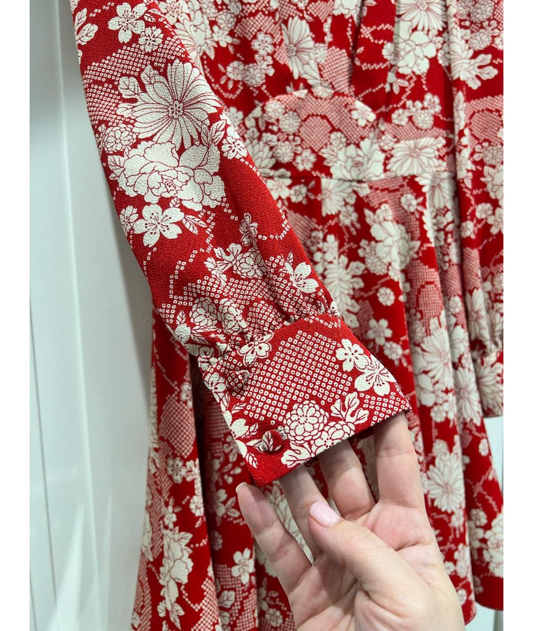SAINT LAURENT Красное полиэстеровое повседневное платье, фото 3