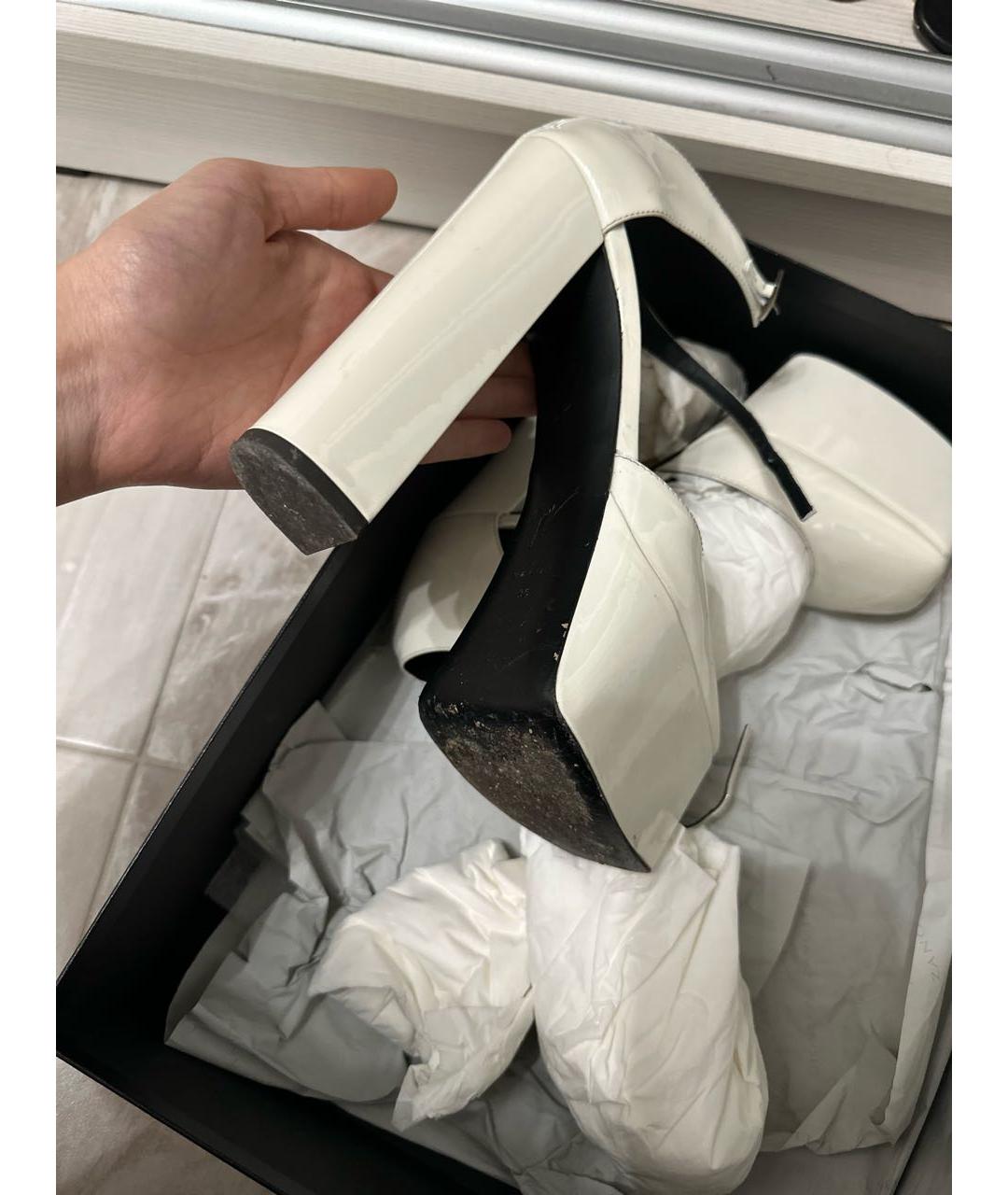 GIUSEPPE ZANOTTI DESIGN Белые туфли из лакированной кожи, фото 3