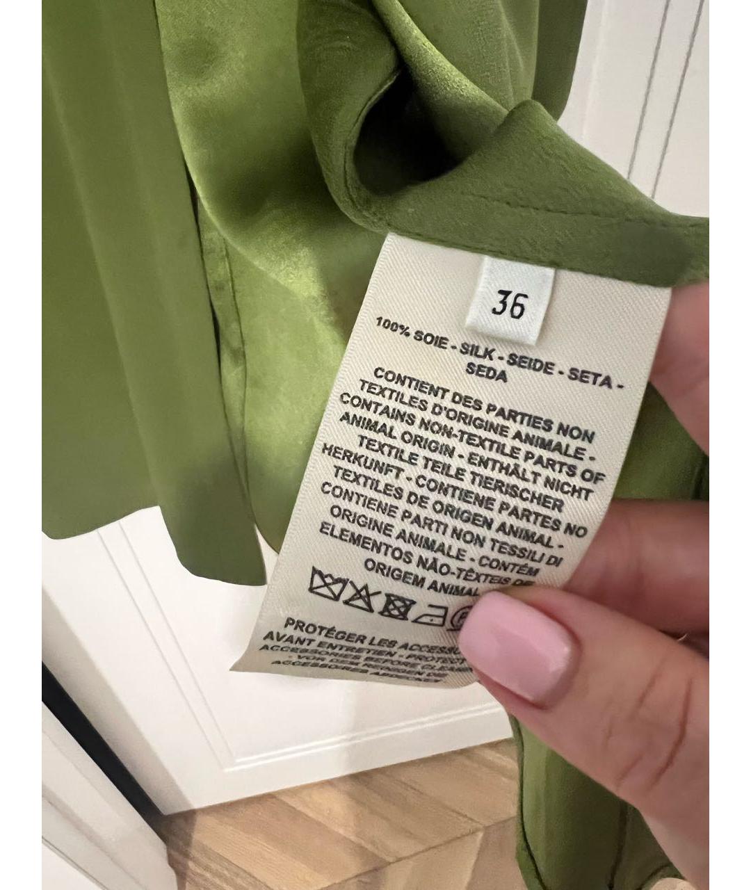 HERMES PRE-OWNED Зеленые шелковое повседневное платье, фото 4