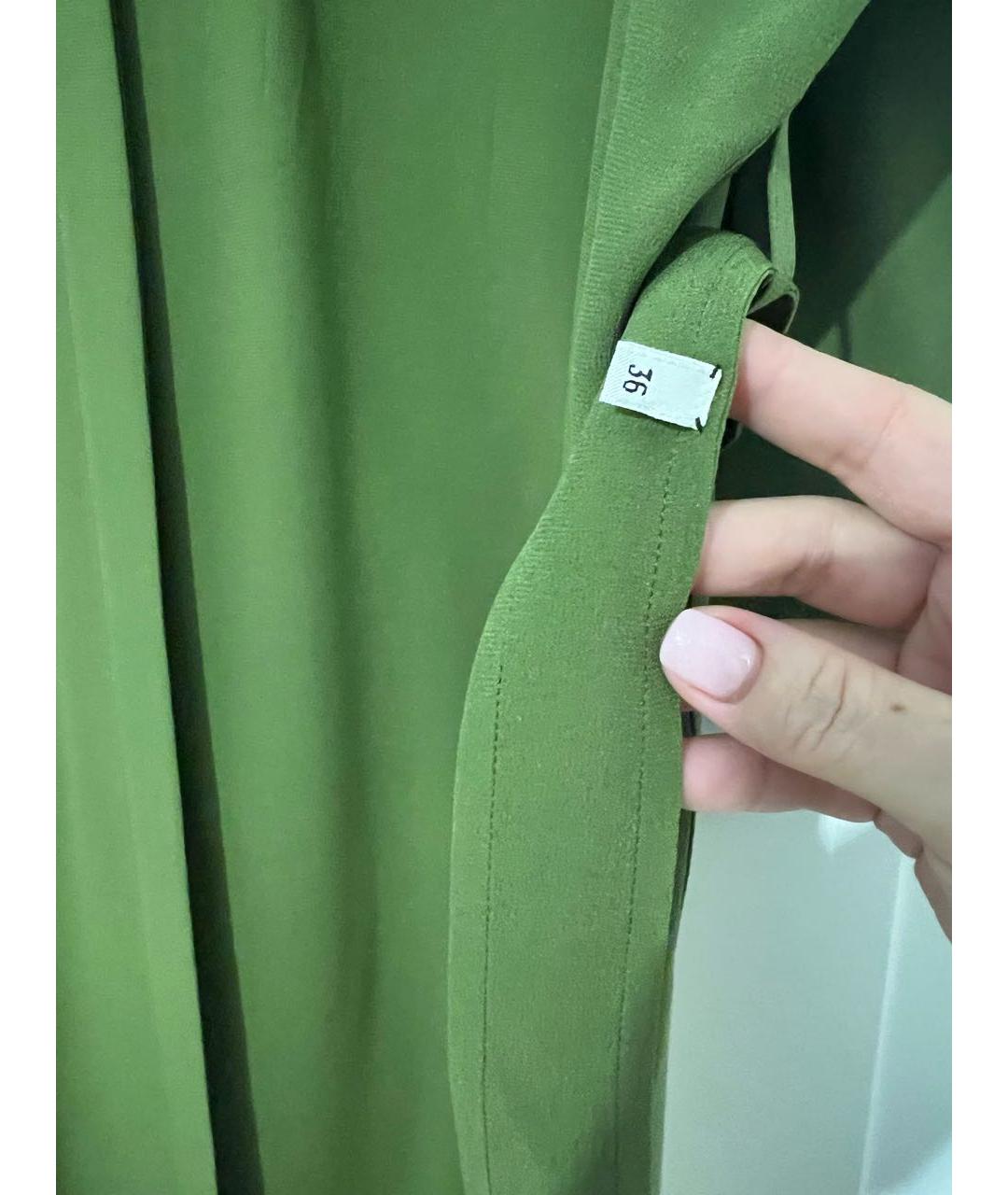 HERMES PRE-OWNED Зеленые шелковое повседневное платье, фото 3