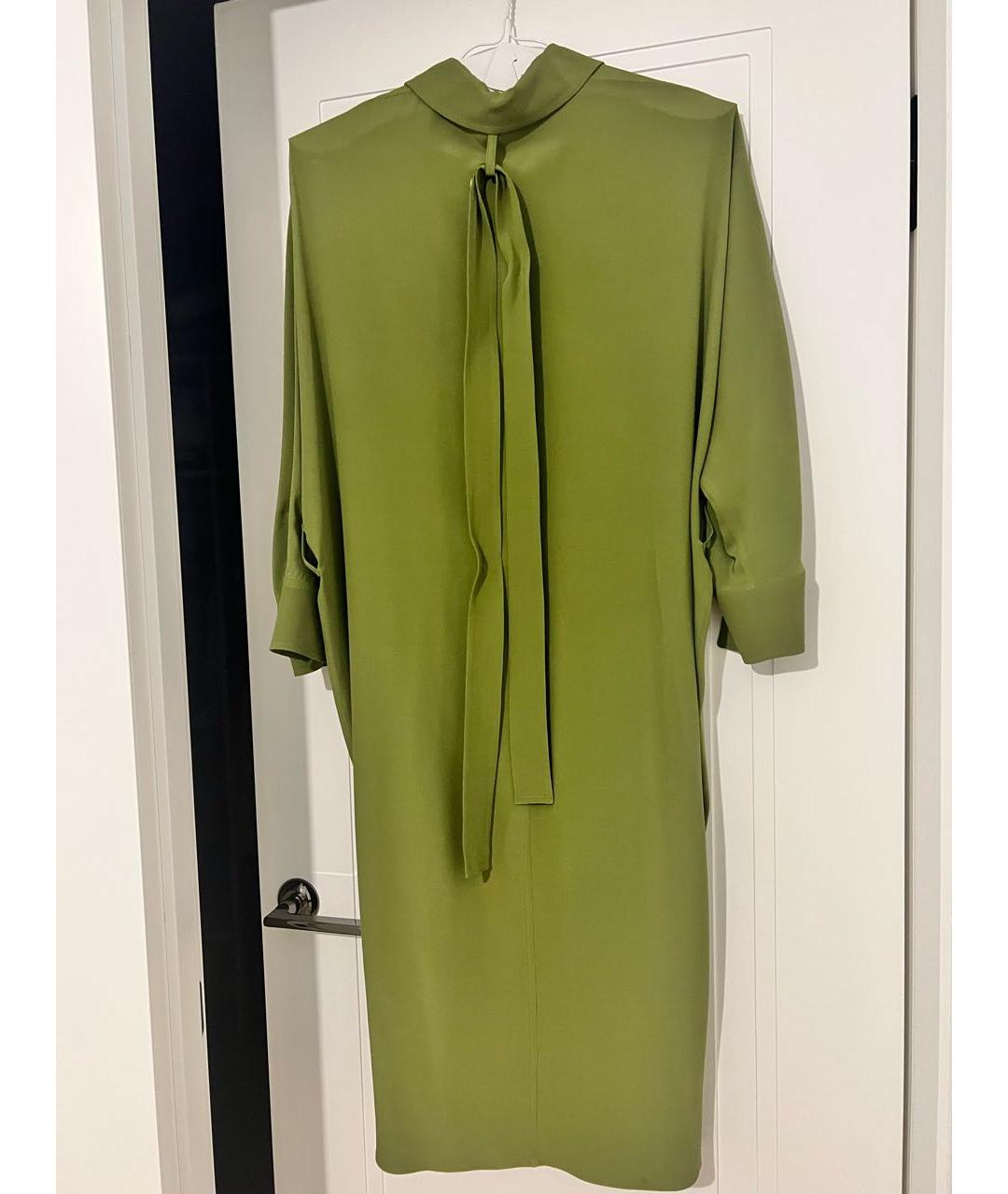 HERMES PRE-OWNED Зеленые шелковое повседневное платье, фото 2