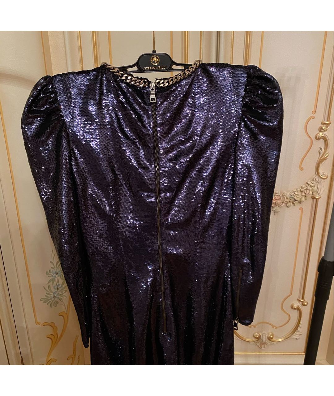 BALMAIN Темно-синее полиамидовое коктейльное платье, фото 2