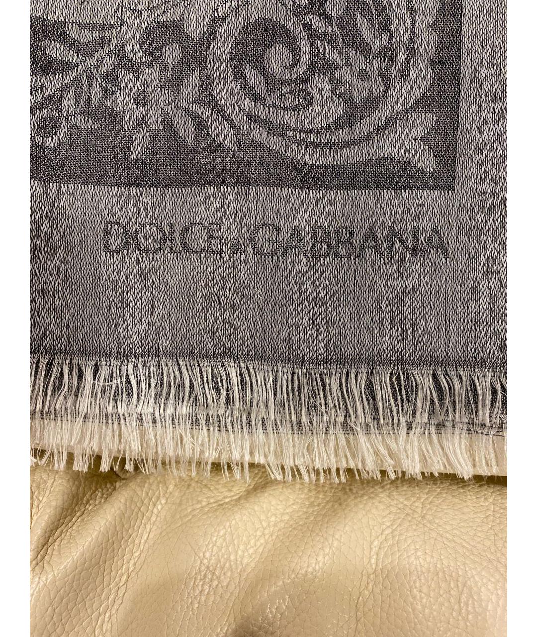 DOLCE&GABBANA Серебрянный кашемировый шарф, фото 3