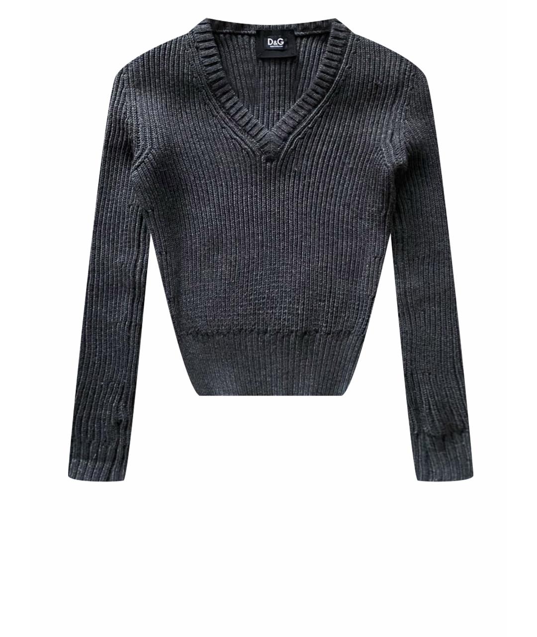 DOLCE&GABBANA Антрацитовый шерстяной джемпер / свитер, фото 1