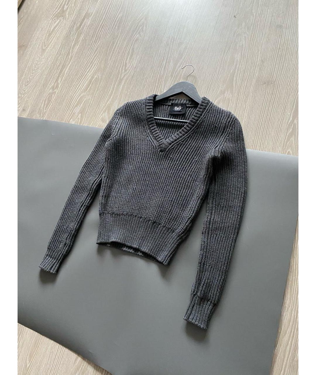 DOLCE&GABBANA Антрацитовый шерстяной джемпер / свитер, фото 2