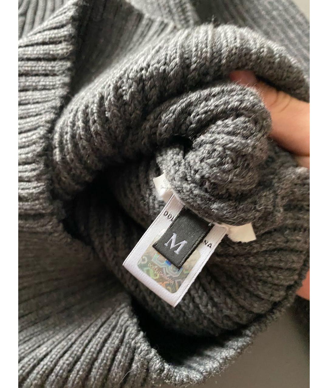 DOLCE&GABBANA Антрацитовый шерстяной джемпер / свитер, фото 4