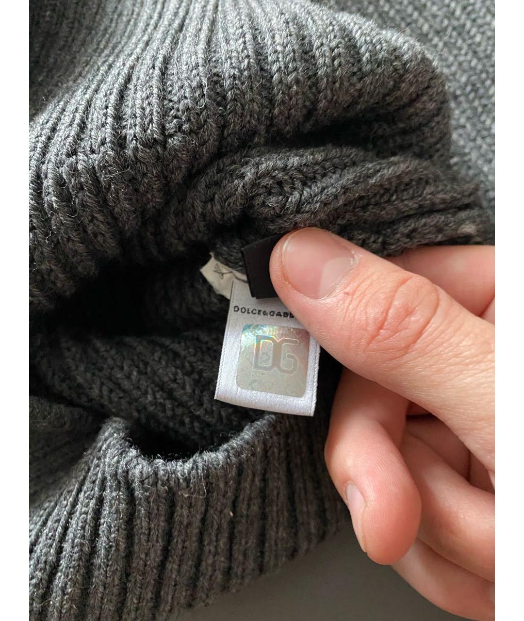DOLCE&GABBANA Антрацитовый шерстяной джемпер / свитер, фото 5