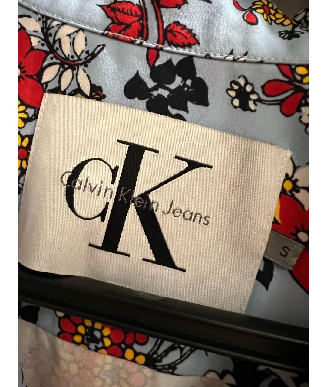 CALVIN KLEIN Голубое полиэстеровое повседневное платье, фото 3