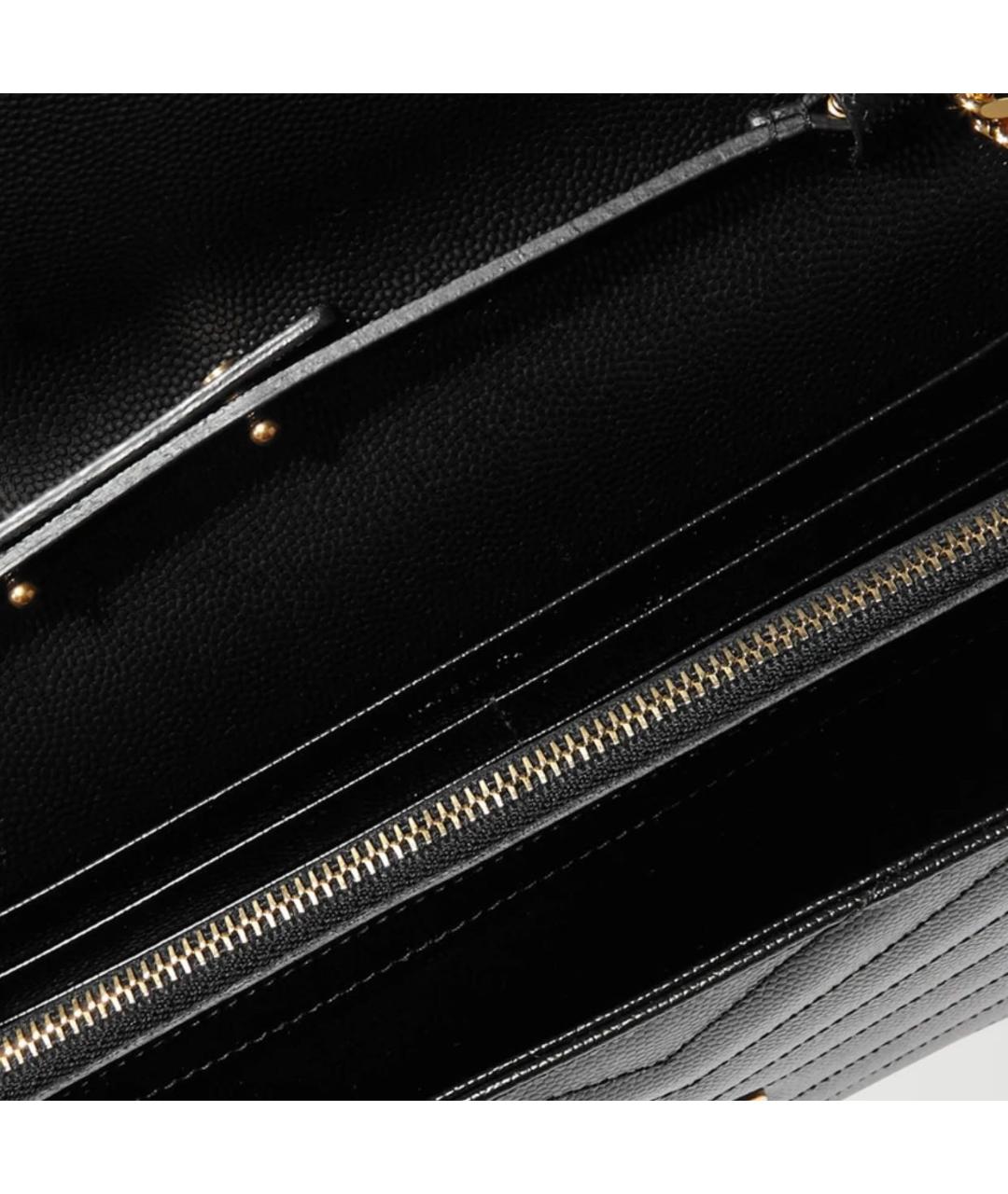 SAINT LAURENT Черная кожаная сумка через плечо, фото 3