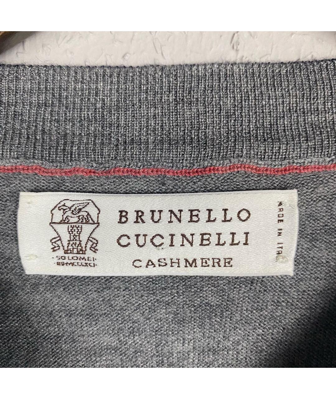 BRUNELLO CUCINELLI Антрацитовый шерстяной джемпер / свитер, фото 4