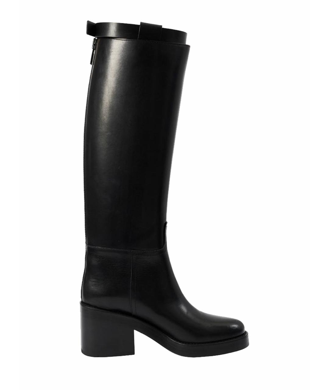 ANN DEMEULEMEESTER Черные кожаные сапоги, фото 1