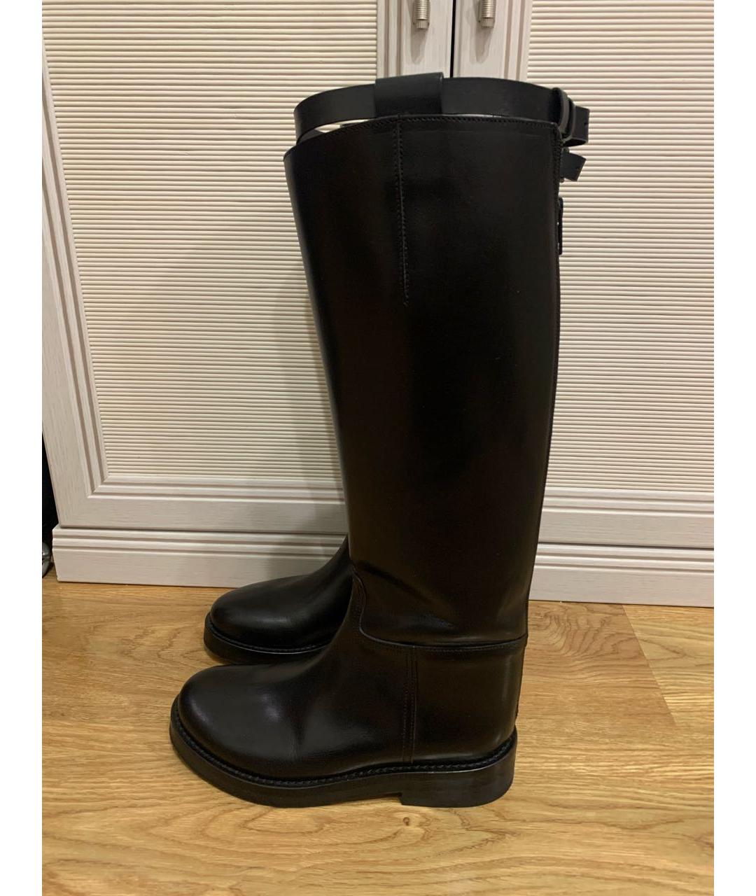 ANN DEMEULEMEESTER Черные кожаные сапоги, фото 3