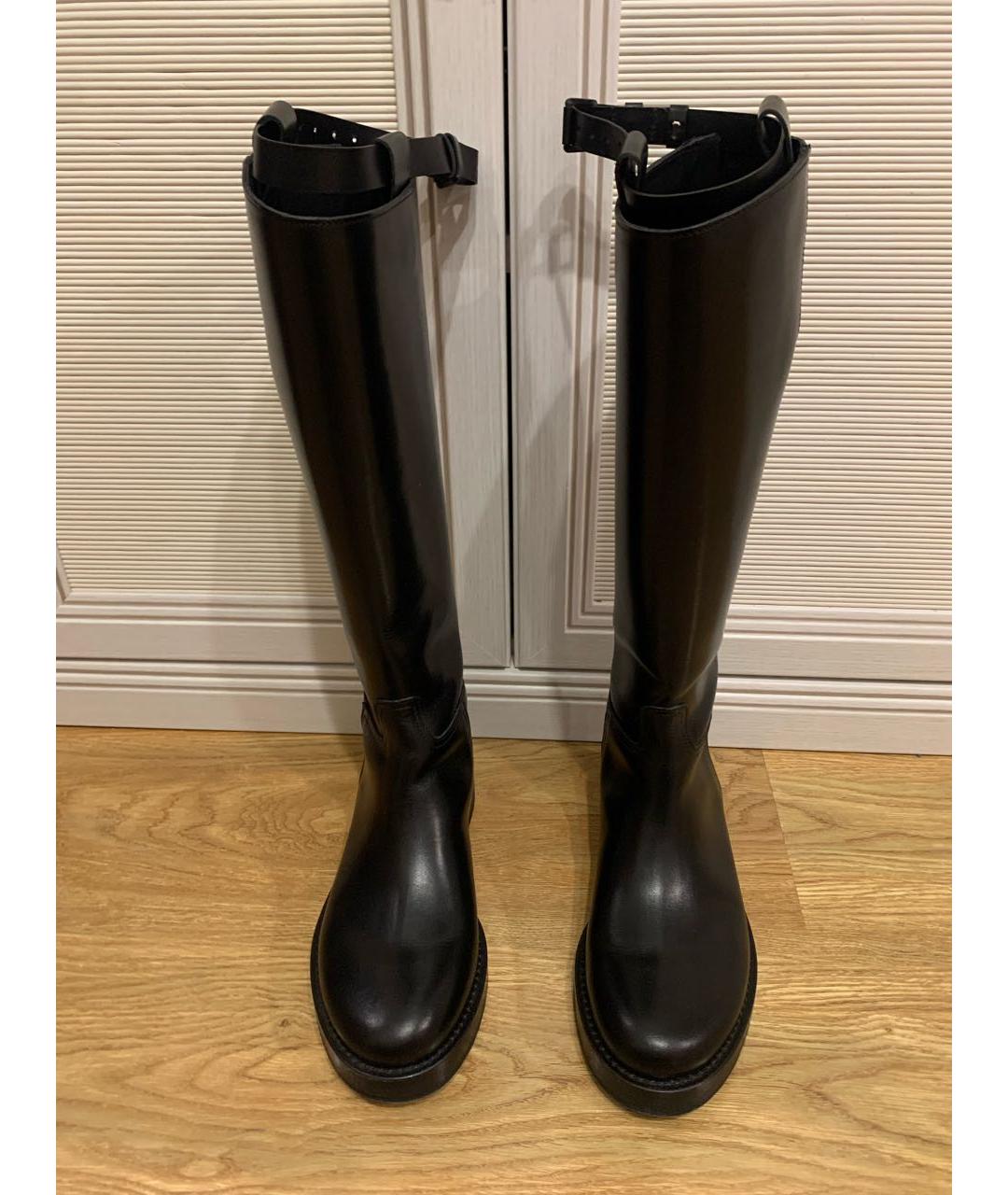 ANN DEMEULEMEESTER Черные кожаные сапоги, фото 2