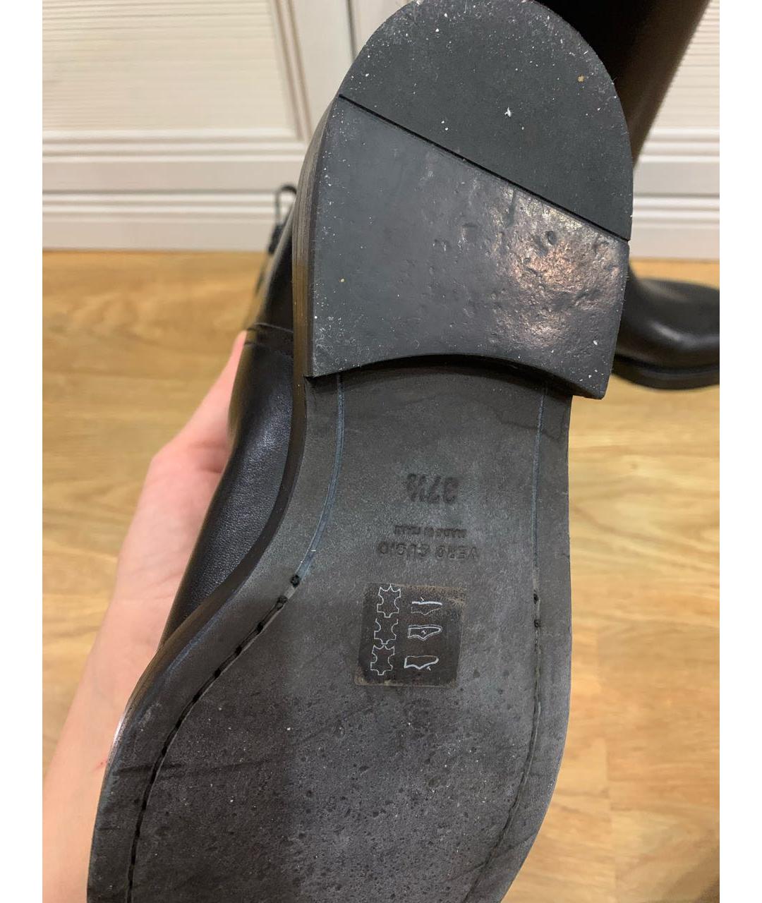 ANN DEMEULEMEESTER Черные кожаные сапоги, фото 6
