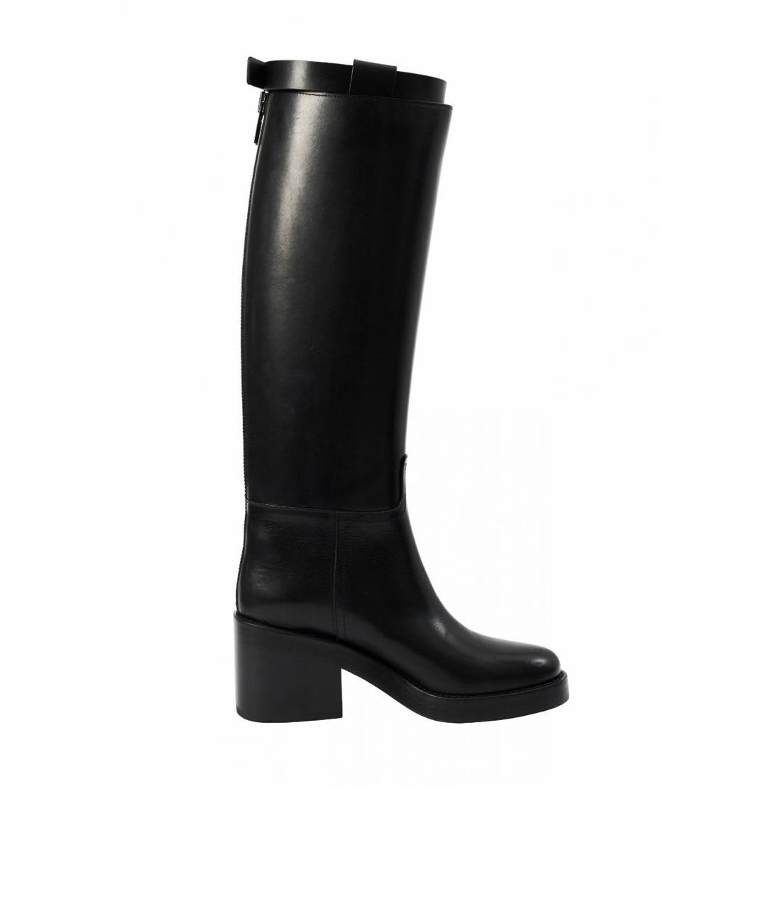 ANN DEMEULEMEESTER Черные кожаные сапоги, фото 9