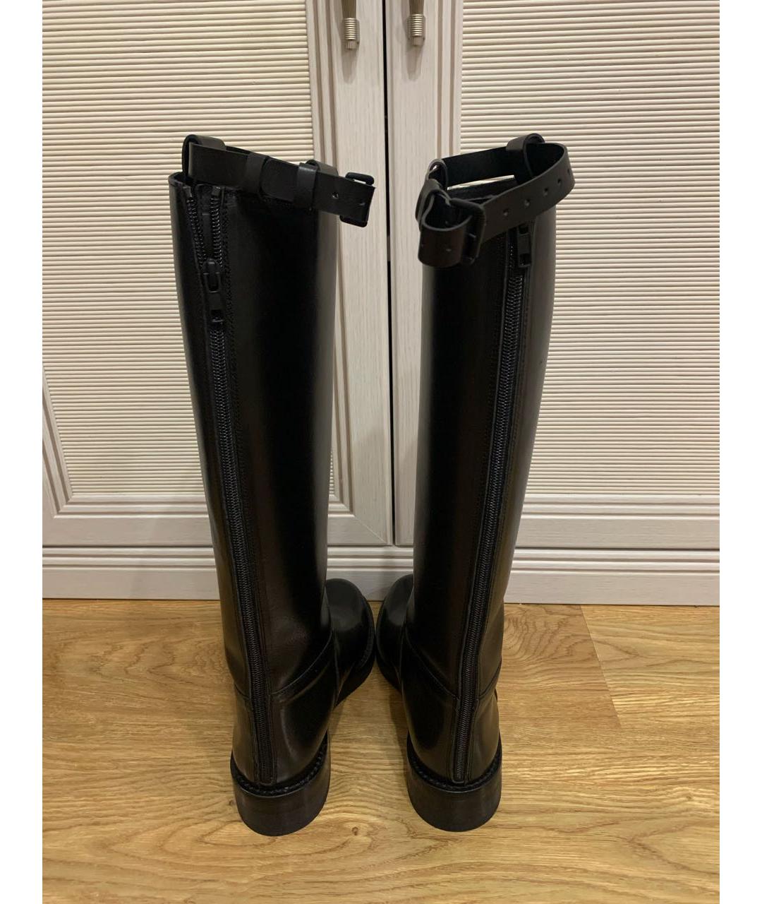 ANN DEMEULEMEESTER Черные кожаные сапоги, фото 4
