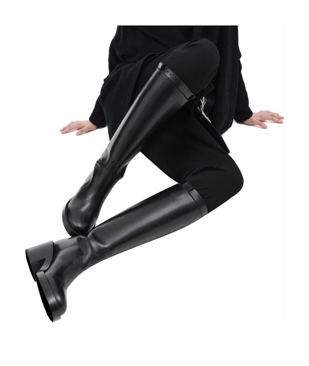 ANN DEMEULEMEESTER Черные кожаные сапоги, фото 8