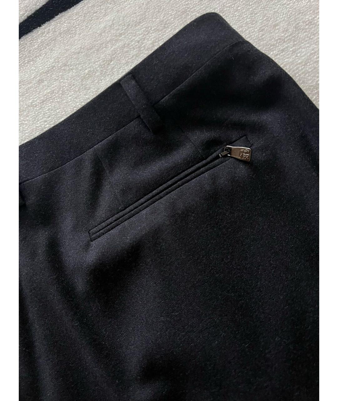 CORNELIANI Черные шерстяные повседневные брюки, фото 6