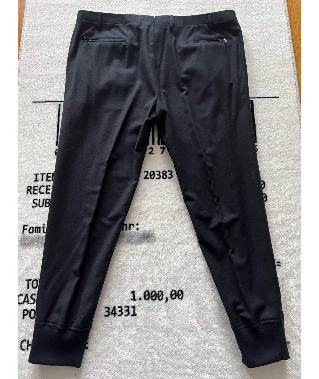 CORNELIANI Черные шерстяные повседневные брюки, фото 5