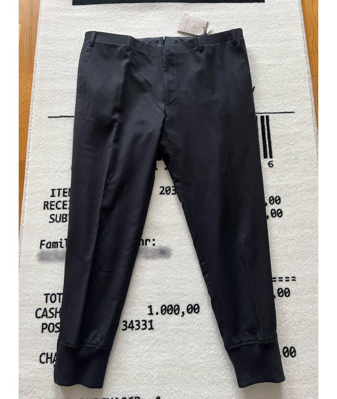 CORNELIANI Черные шерстяные повседневные брюки, фото 9