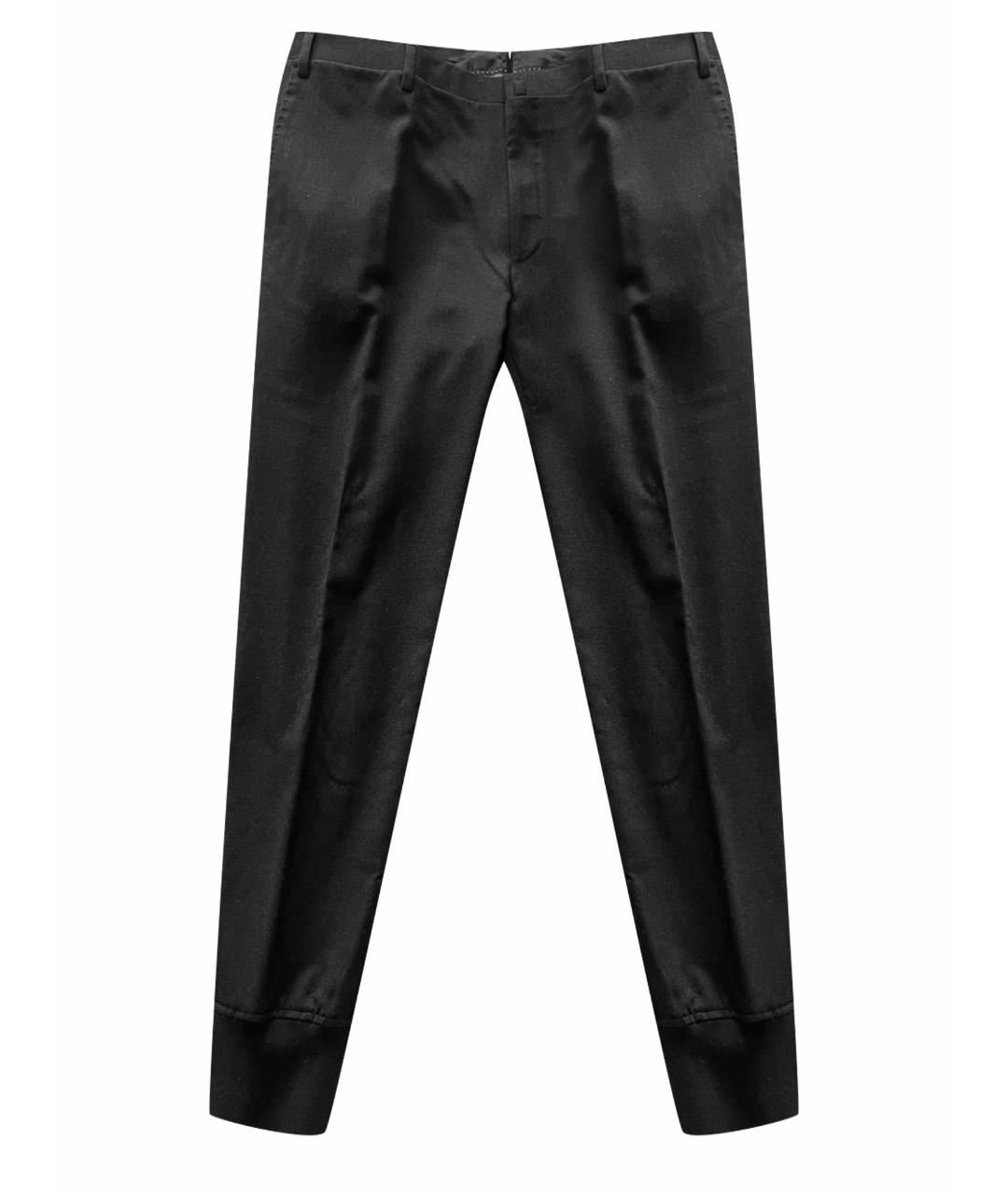 CORNELIANI Черные шерстяные повседневные брюки, фото 1