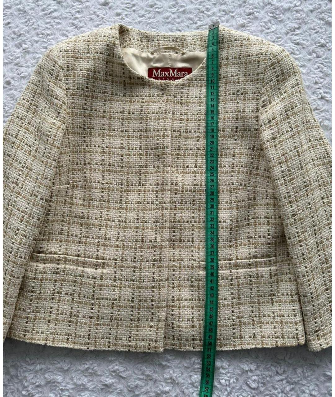 MAX MARA STUDIO Бежевый хлопковый жакет/пиджак, фото 4