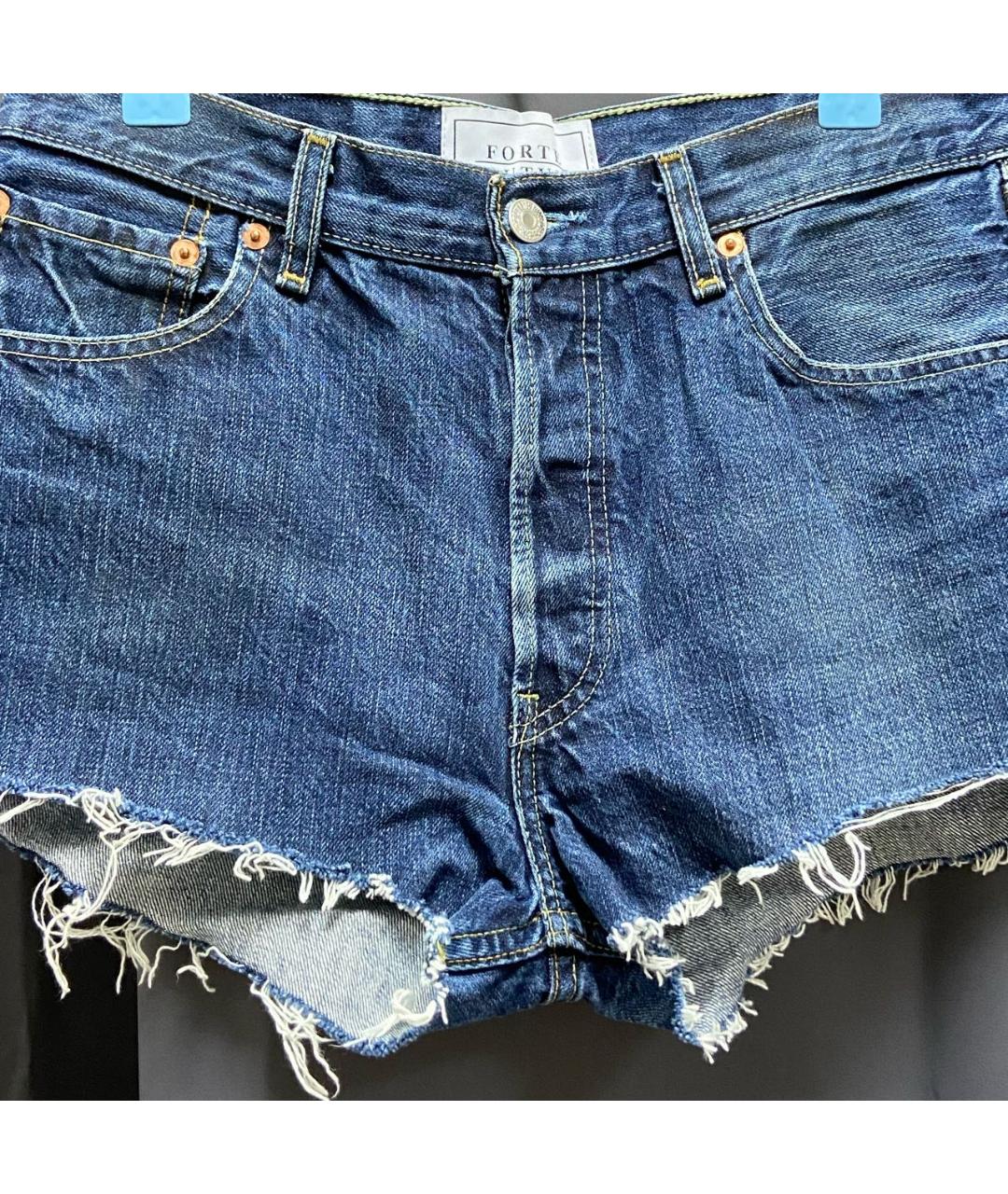 FORTE COUTURE Синие деним шорты, фото 4