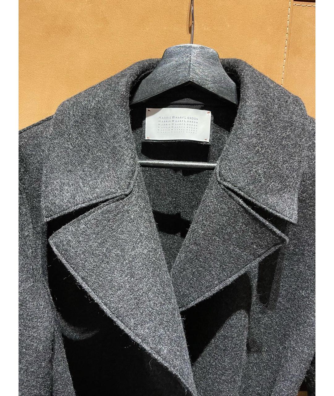 HARRIS WHARF LONDON Антрацитовое шерстяное пальто, фото 3