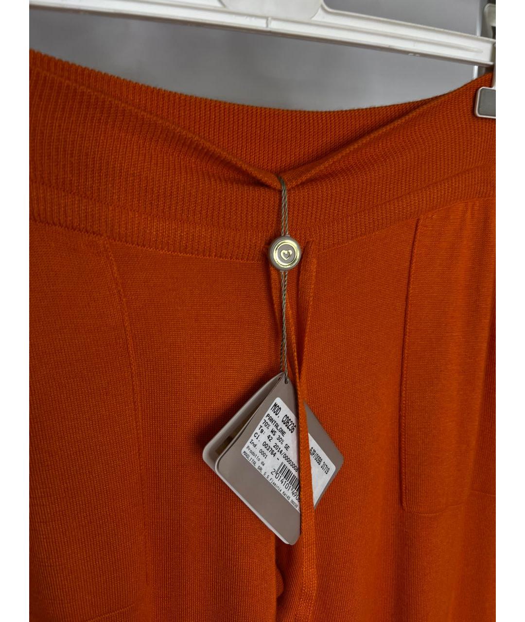 CRUCIANI Оранжевое кашемировые прямые брюки, фото 4