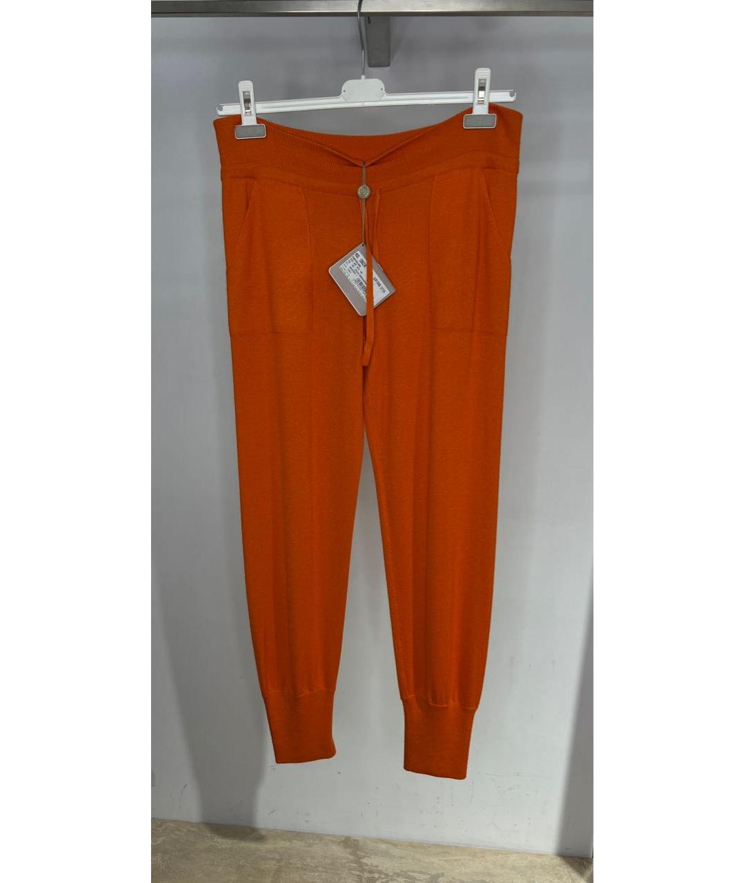 CRUCIANI Оранжевое кашемировые прямые брюки, фото 3