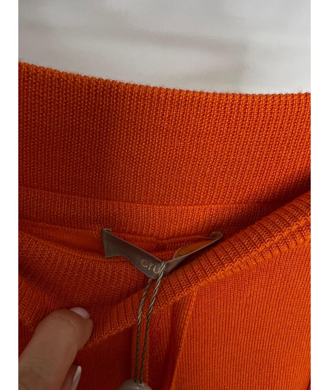 CRUCIANI Оранжевое кашемировые прямые брюки, фото 5