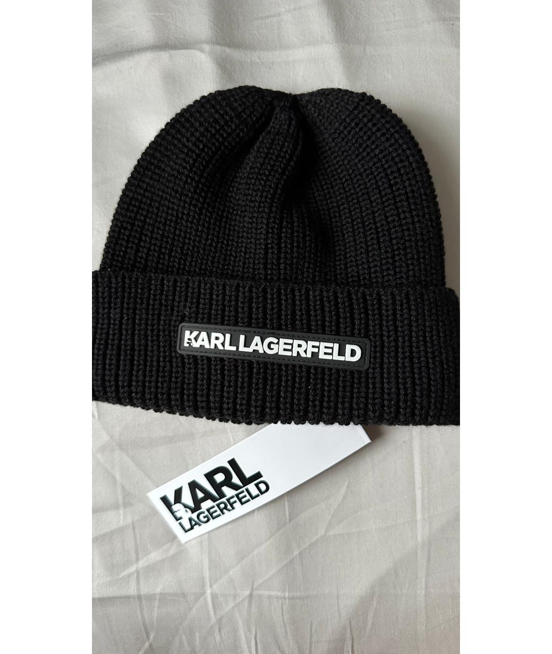 KARL LAGERFELD Черная шерстяная шапка, фото 4