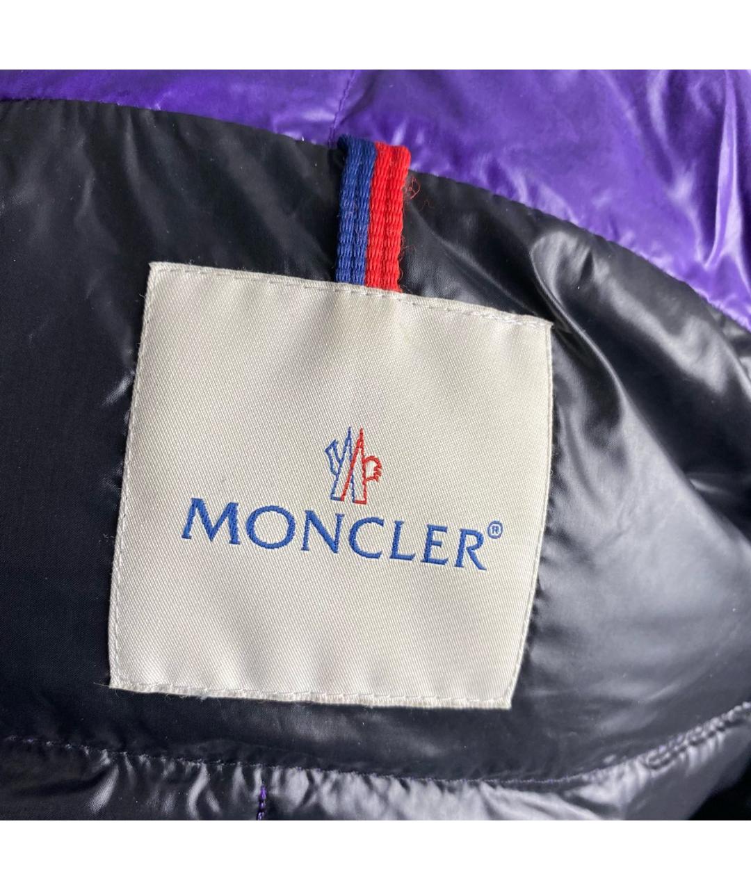 MONCLER Фиолетовый полиамидовый пуховик, фото 3