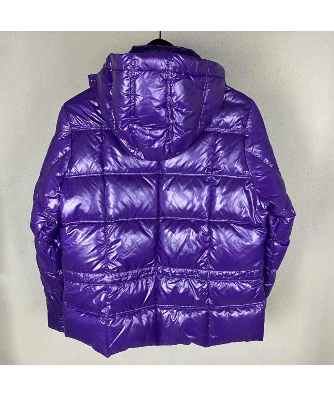 MONCLER Фиолетовый полиамидовый пуховик, фото 5