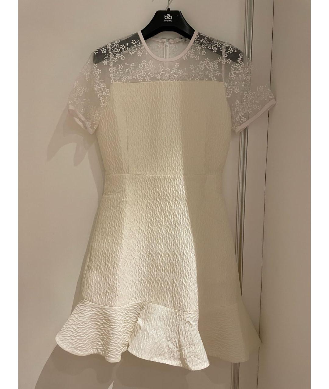 CARVEN Белое полиэстеровое коктейльное платье, фото 7