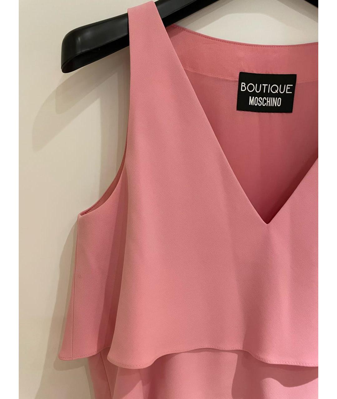 BOUTIQUE MOSCHINO Розовое ацетатное коктейльное платье, фото 6