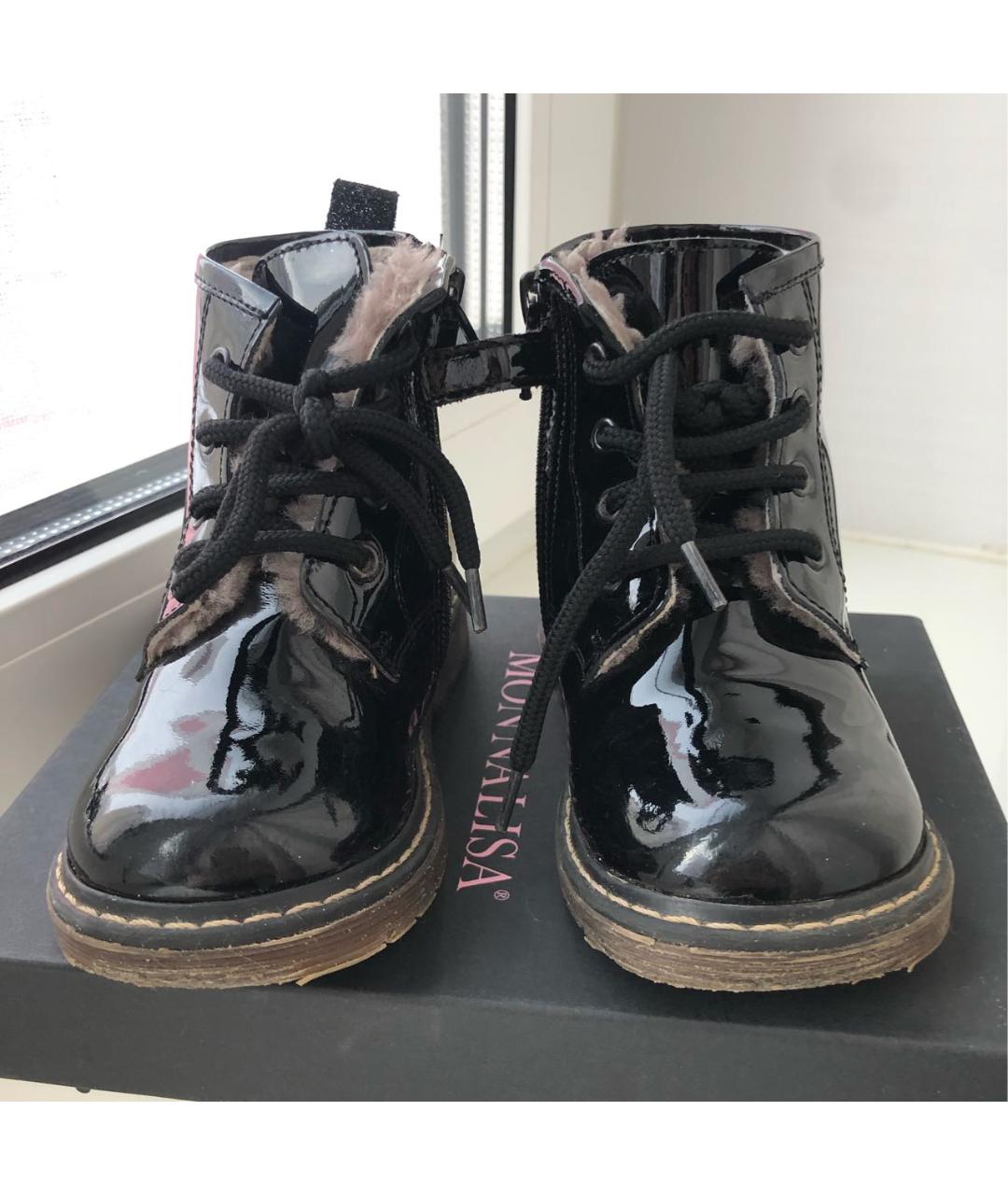 MONNALISA Черные ботинки из лакированной кожи, фото 2
