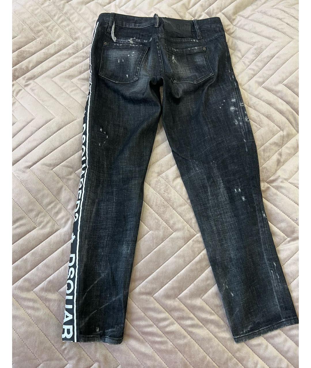 DSQUARED2 Черные хлопковые прямые джинсы, фото 3